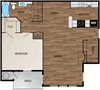 One Bedroom 843 square feet Our 843 square foot one bedroom floor plan